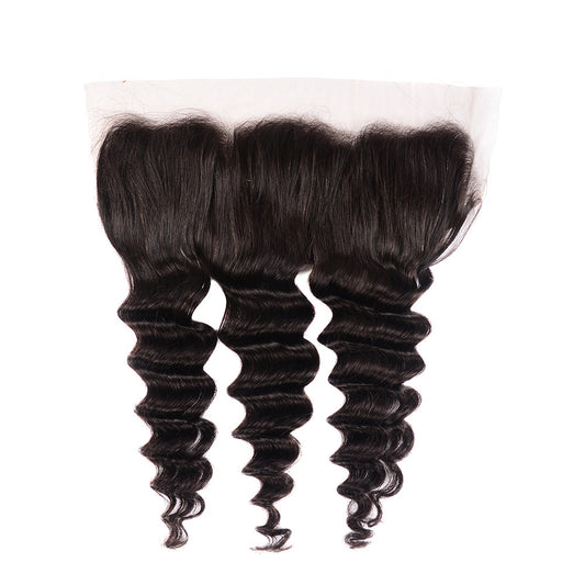 Center Wig Remy Hair 13x4 Deep Wave HD Frontal