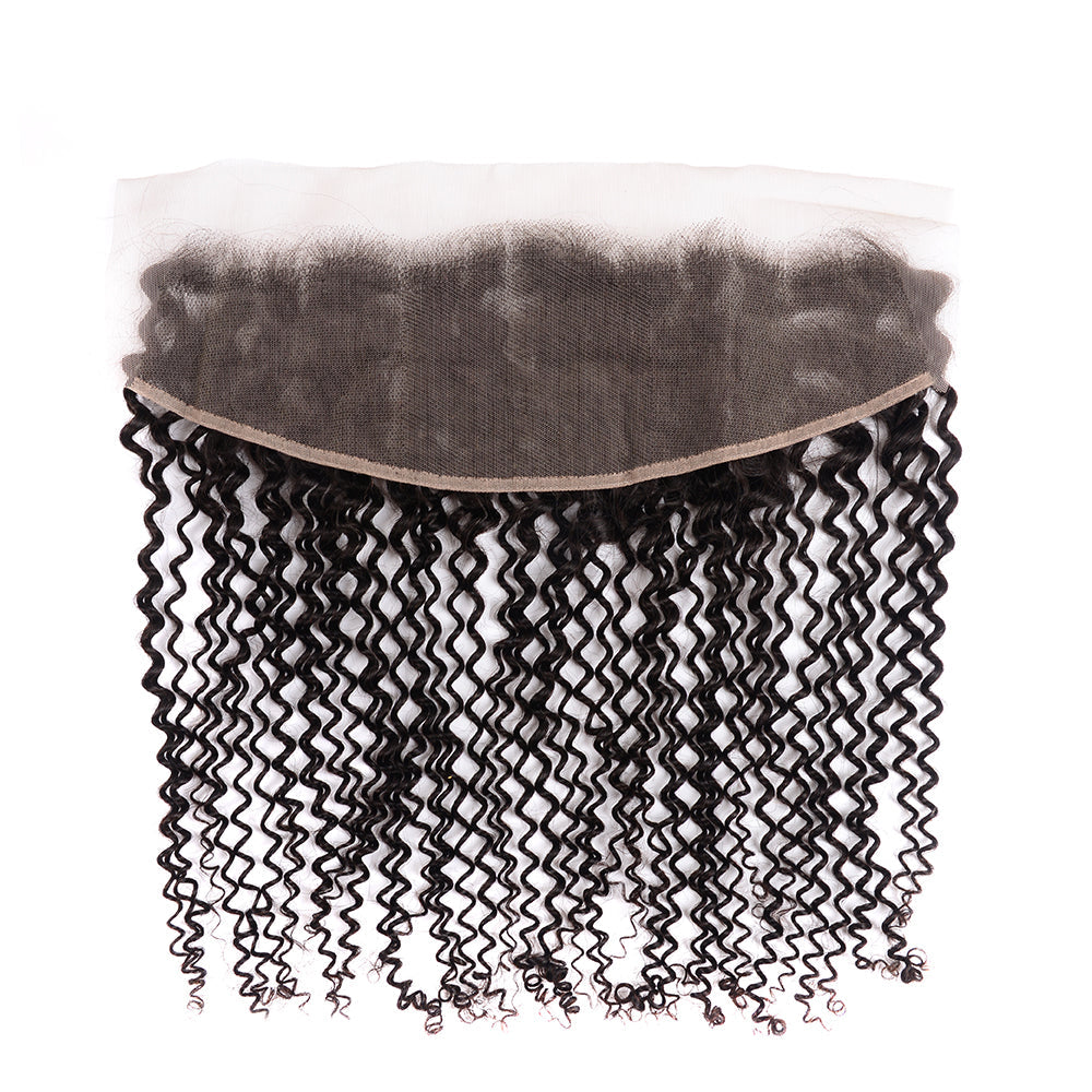 Center Wig Remy Hair 13x4 Kinky Curly Frontal
