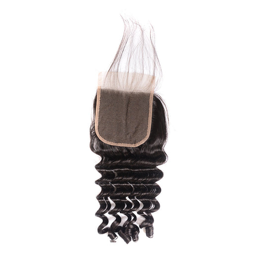 Center Wig Remy Hair 4x4 Deep Wave Closure