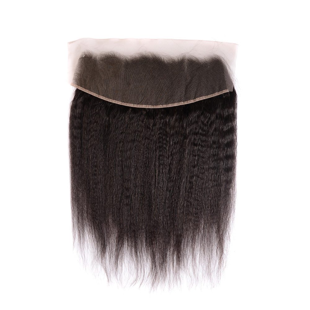 Center Wig Remy Hair 13x4 Yaki Straight Frontal