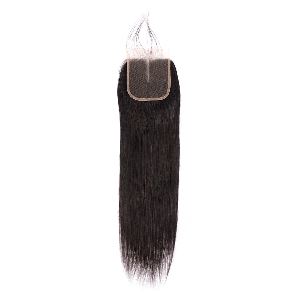 Center Wig Remy Hair 4x4 Straight Closure