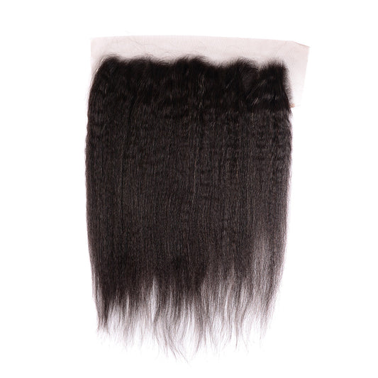 Center Wig Remy Hair 13x4 Yaki Straight Frontal