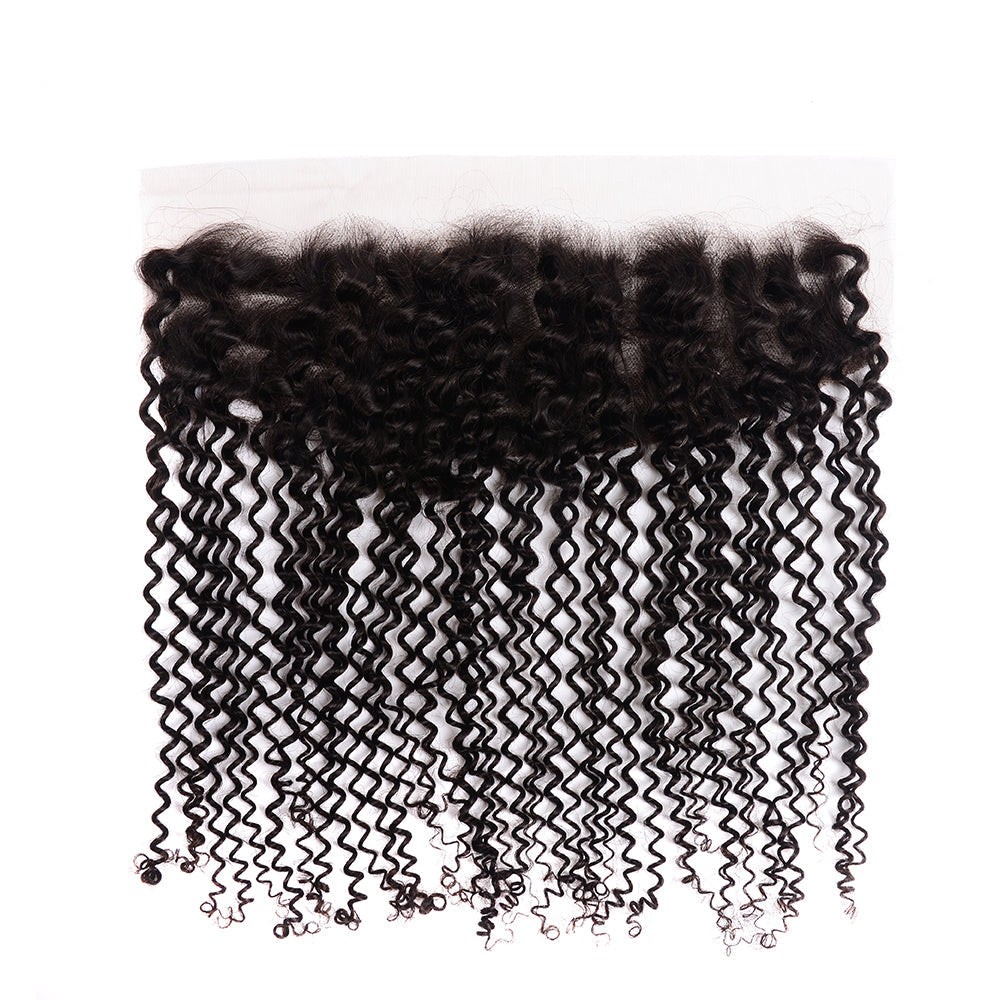 Center Wig Remy Hair 13x4 Kinky Curly Frontal