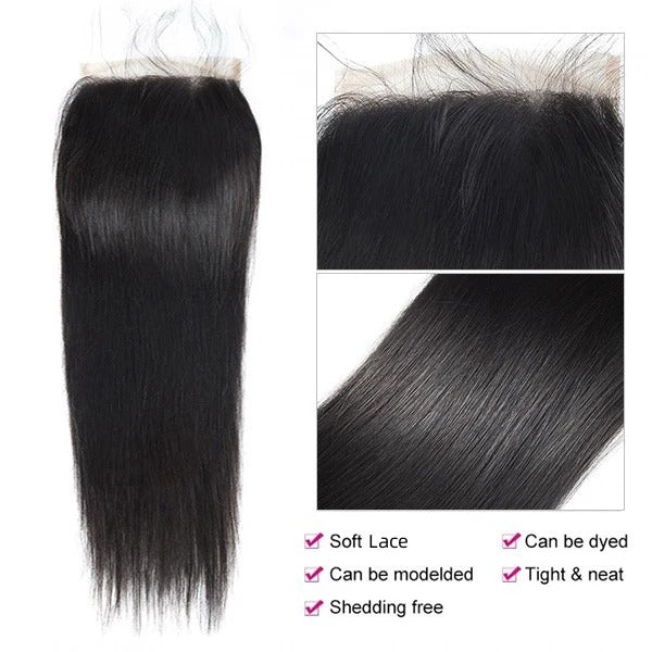 Center Wig Remy Hair 5x5 HD Closure