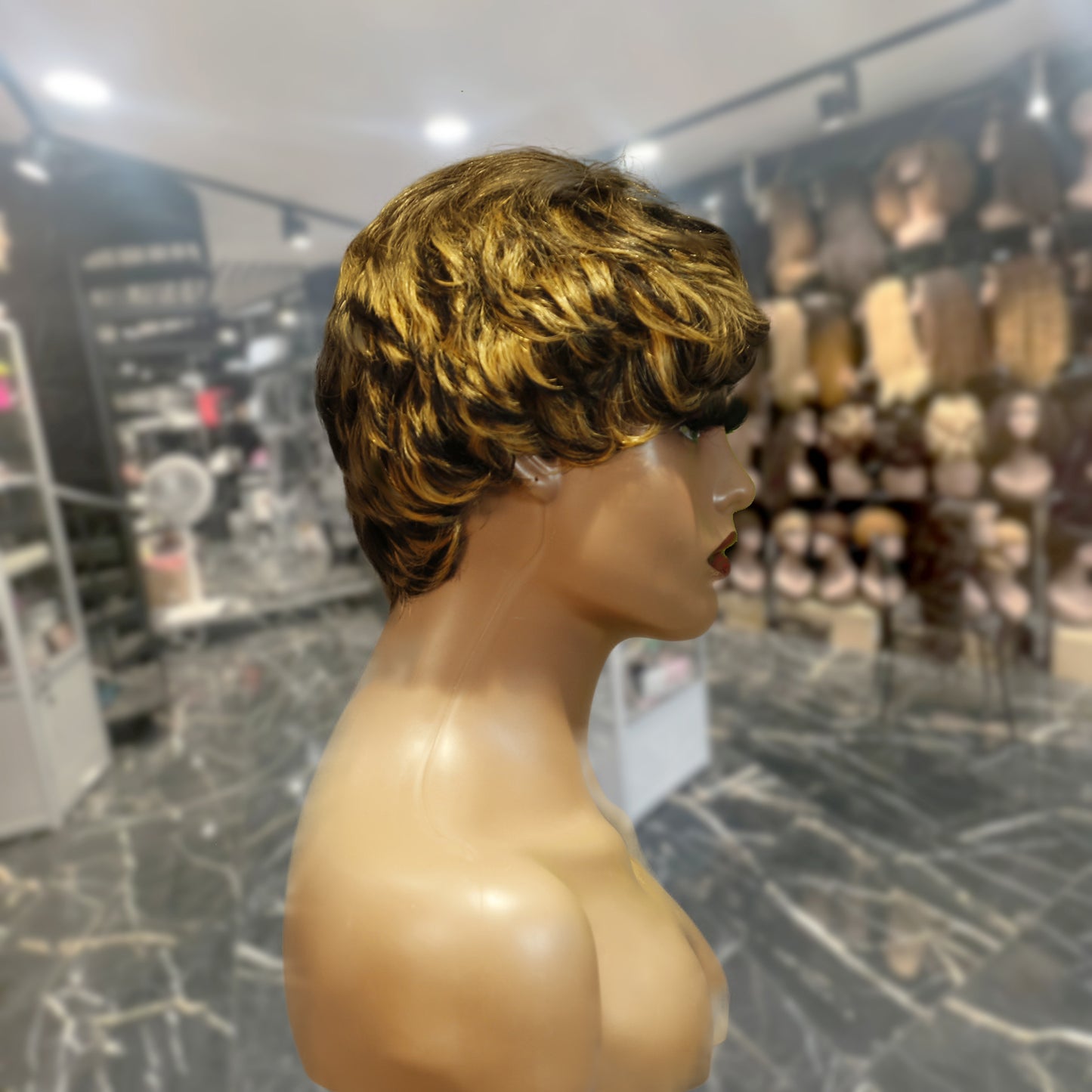 Center Wig Machine-Made Wig Remy Hair H030