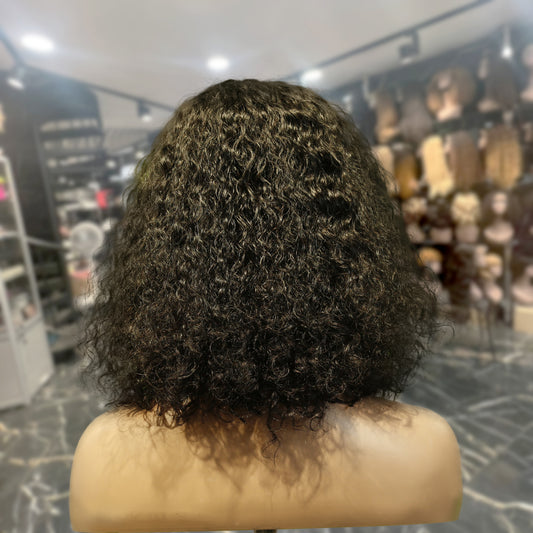 Center Wig Machine-Made Black Wig Remy Hair TC047