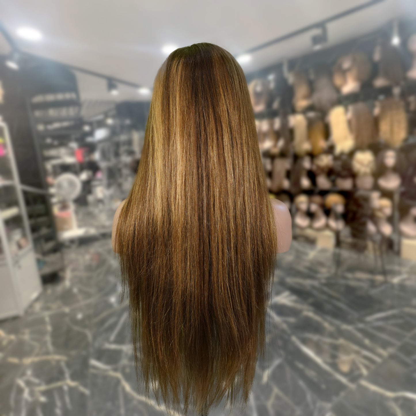 Center Wig 13x4 Straight Lace Front Wig m4&27 Highlight Remy Hair 26 Inch