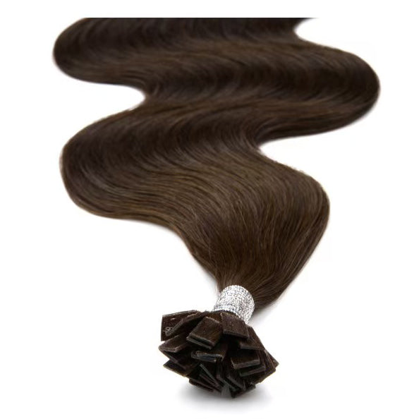 Center Wig Asian Raw Hair keratine Straight Hair Extensions 20 Inch
