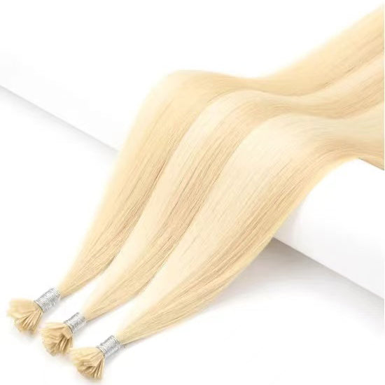 Center Wig Asian Raw Hair keratine Straight Hair Extensions 20 Inch