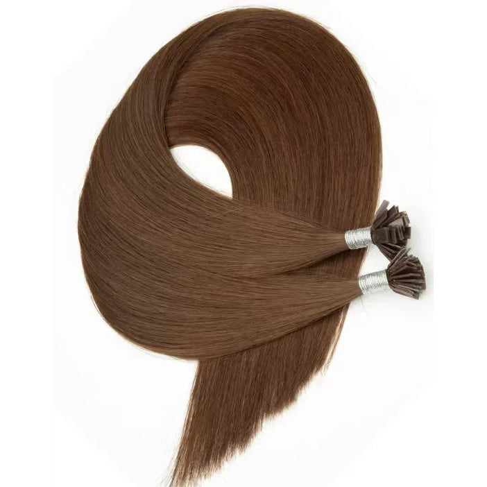 Center Wig Asian Raw Hair keratine Straight Hair Extensions 20 Inch