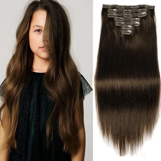 Center Wig Asian Raw Hair Straight Clip In Hair Extensions