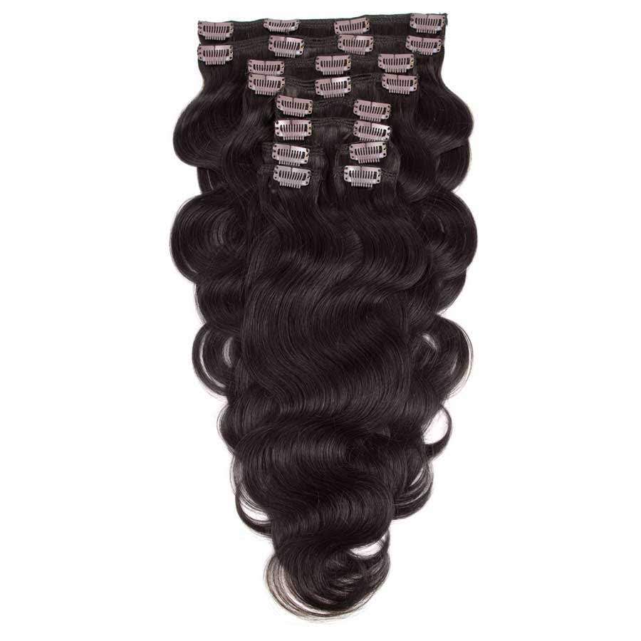 Center Wig Asian Raw Hair Straight Clip In Hair Extensions