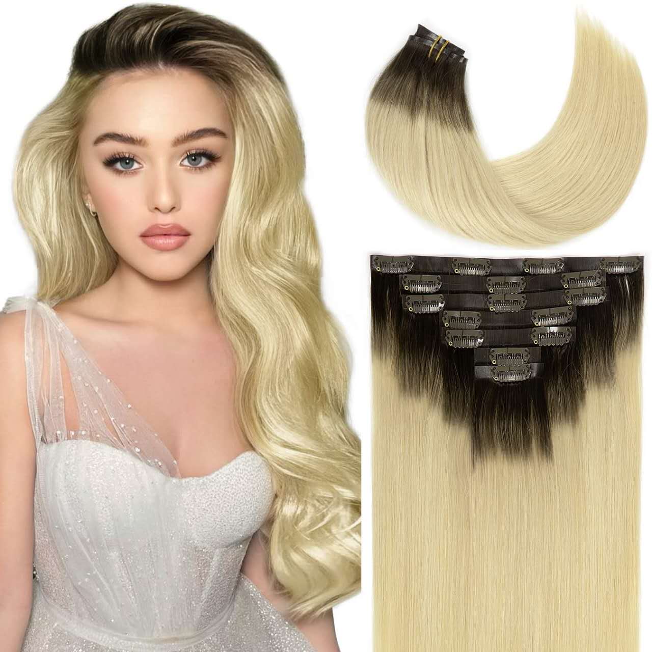 Center Wig Asian Raw Hair Straight Clip In Hair Extensions