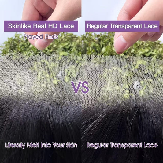 Center Wig Asian Raw Hair 13x6 HD Lace Front Wig Staight Human Hair Wig #613