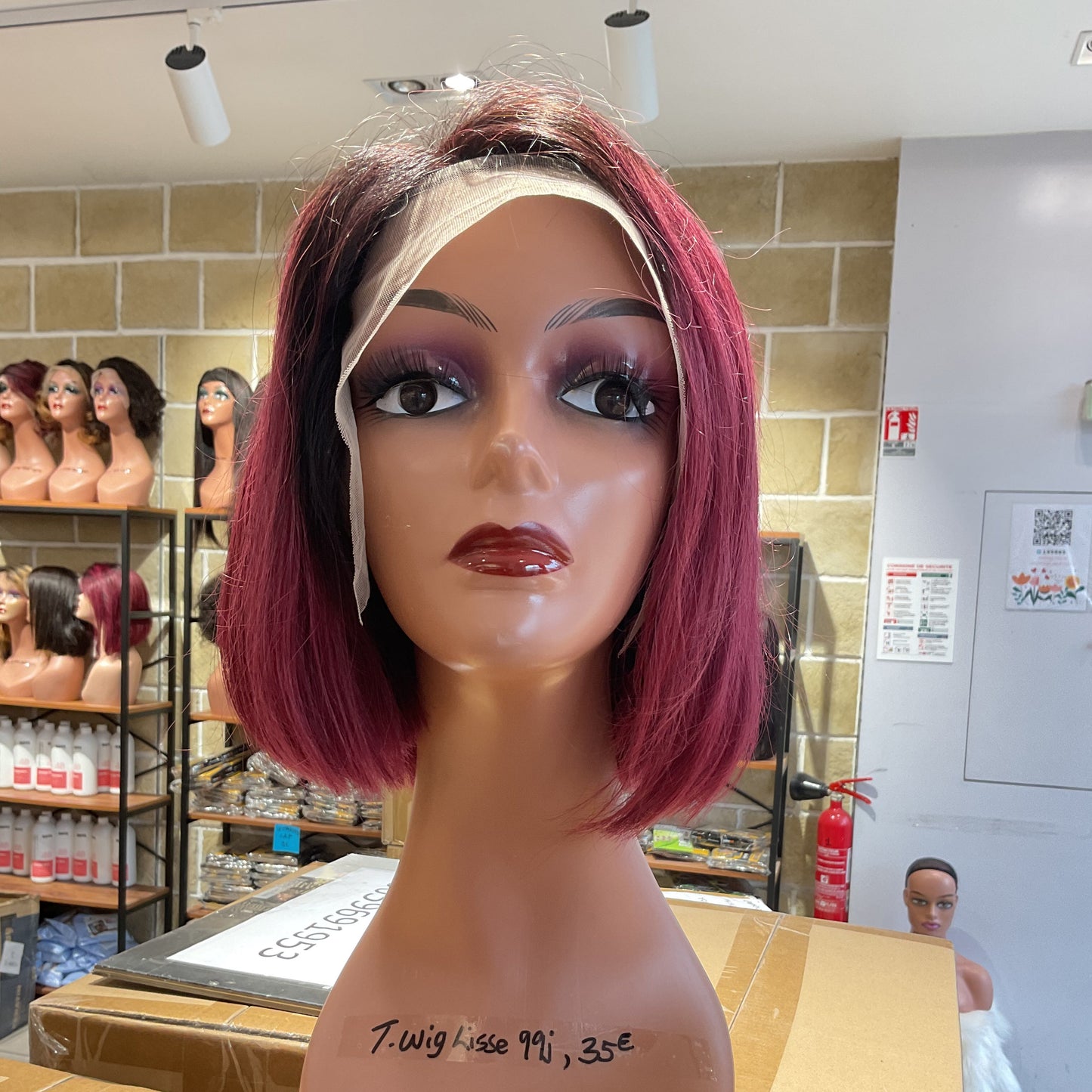 Center Wig Straight T-Wig Remy Hair