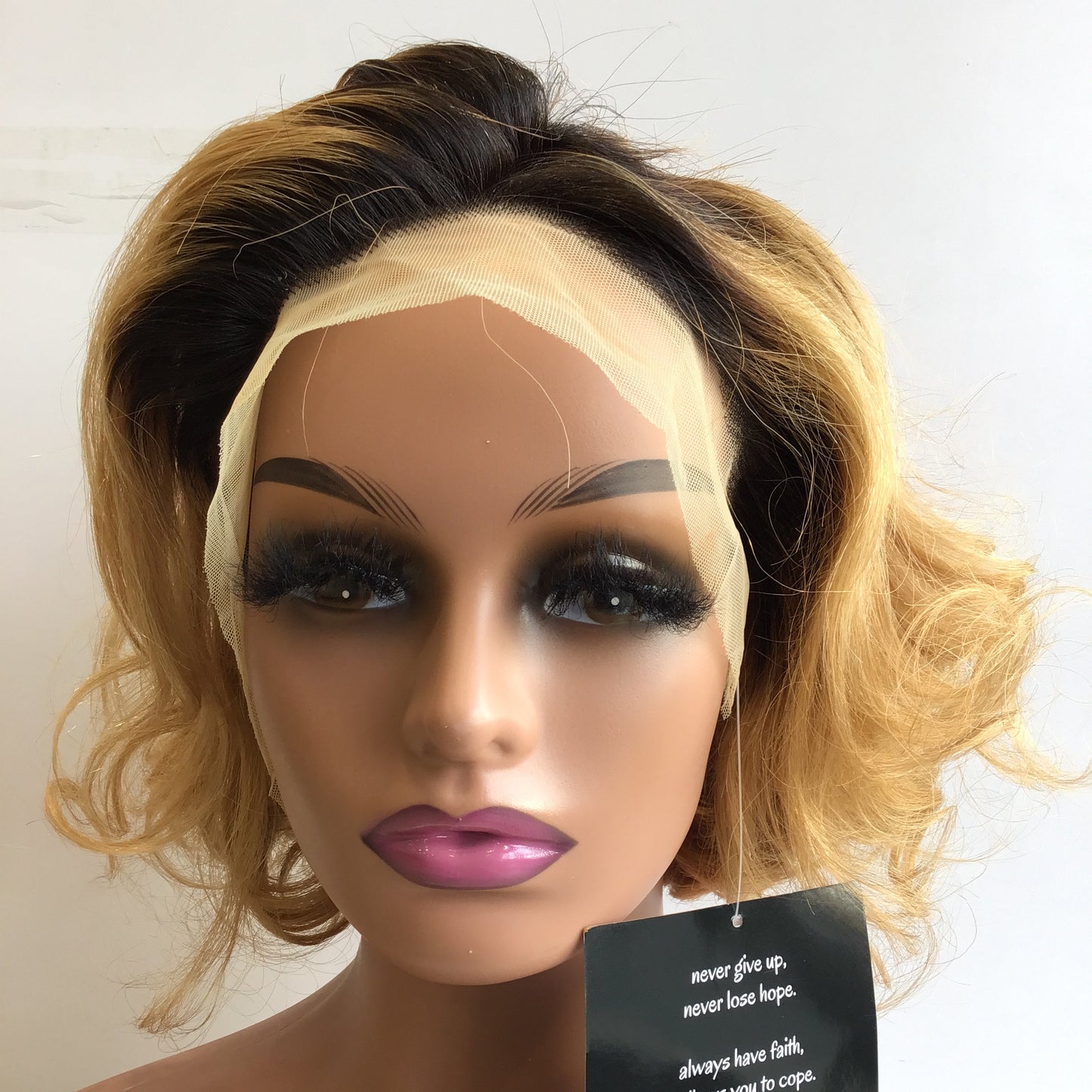 Center Wig 13x4 Loose Wave Lace Front Wig Color Remy Hair 8 Inch