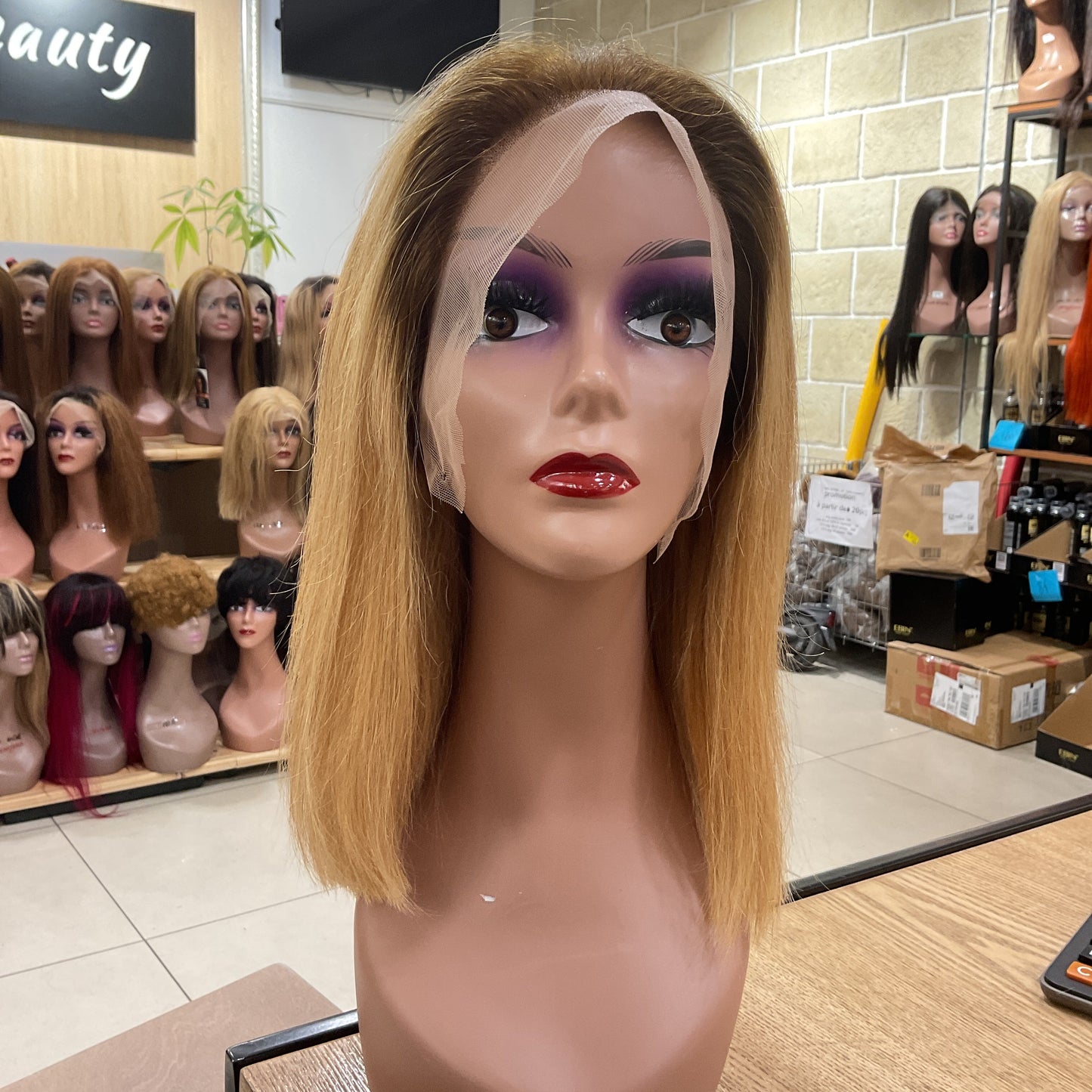 Center Wig 13x4 Promo Bob Wig Remy Hair 12 Inch