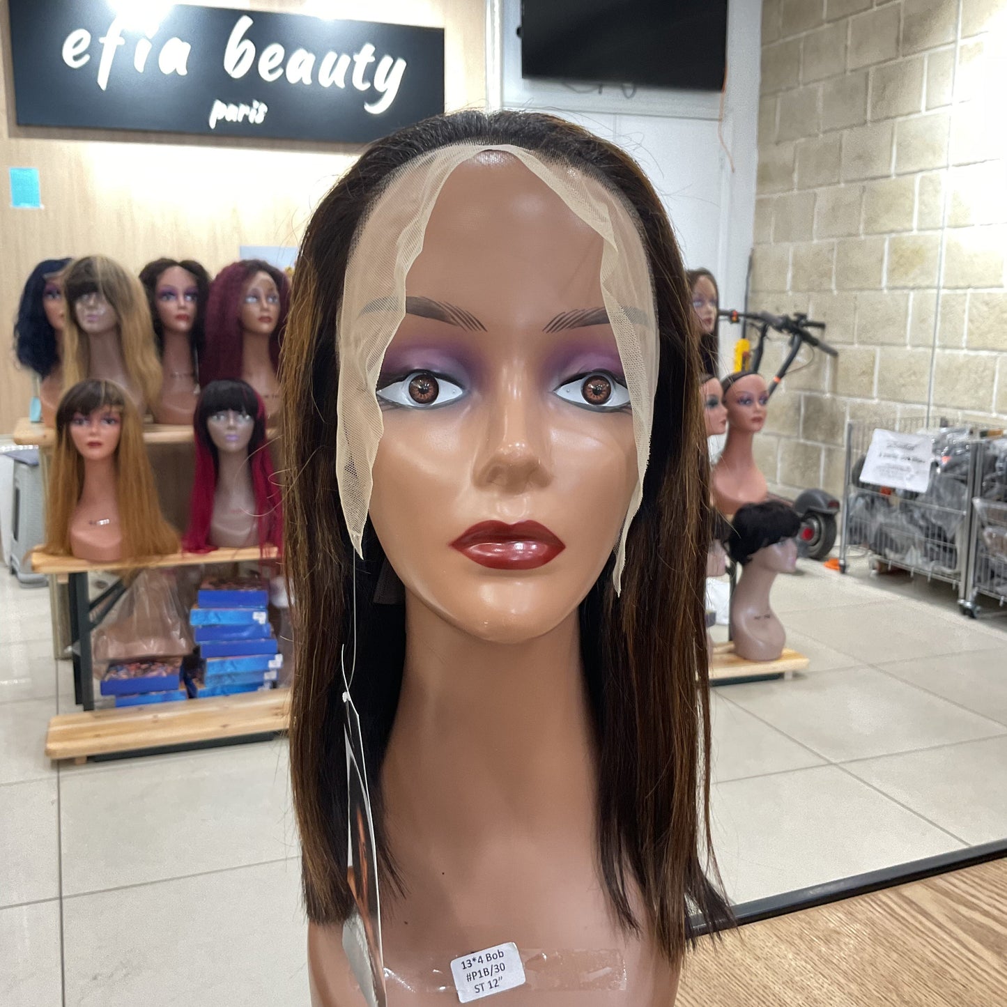 Center Wig 13x4 Promo Bob Wig Remy Hair 12 Inch