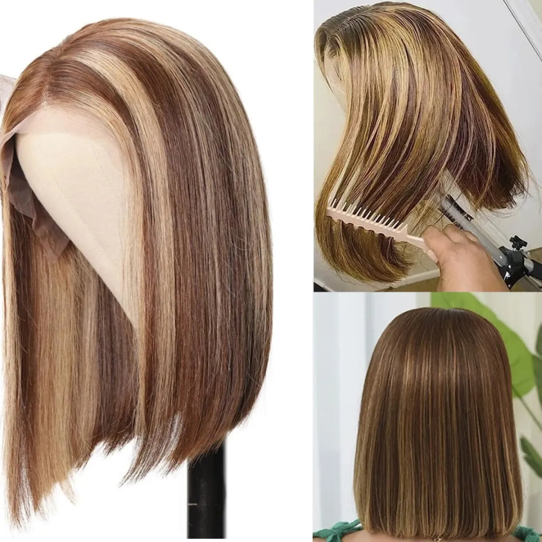 Center Wig 13x4 Promo Bob Wig Remy Hair 12 Inch