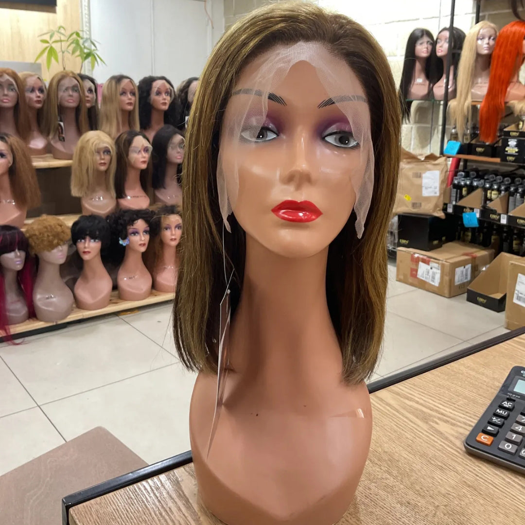 Center Wig 13x4 Promo Bob Wig Remy Hair 12 Inch
