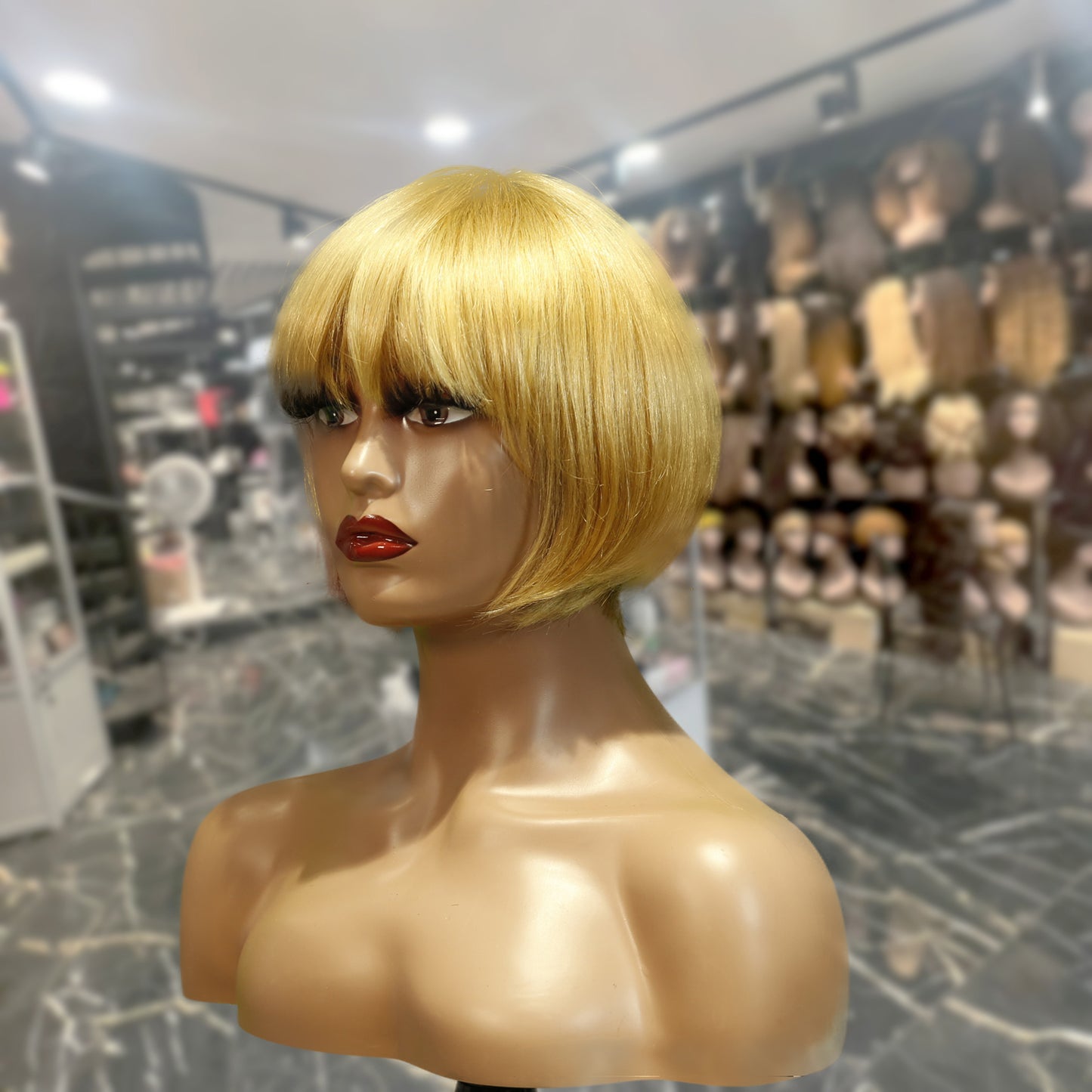 Center Wig Machine-Made Color Wig Remy Hair