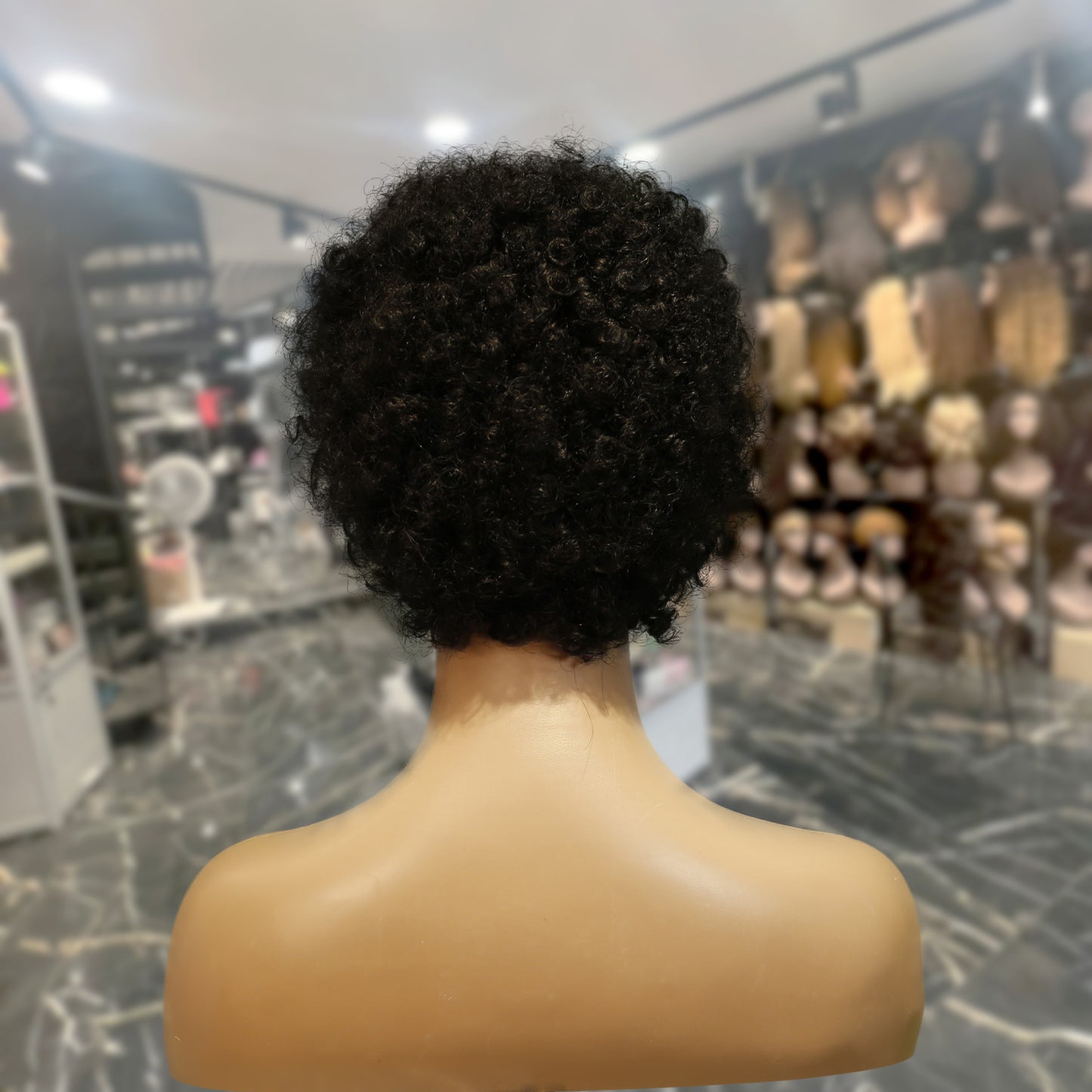 Center Wig Machine-Made Black Wig Remy Hair H023