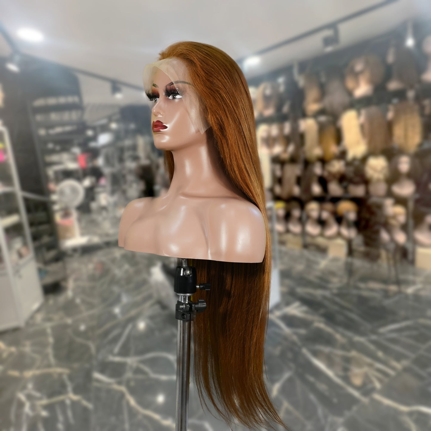 Center Wig 13x4 Straight Lace Front Wig 30 Brown 26 Inch Remy Hair