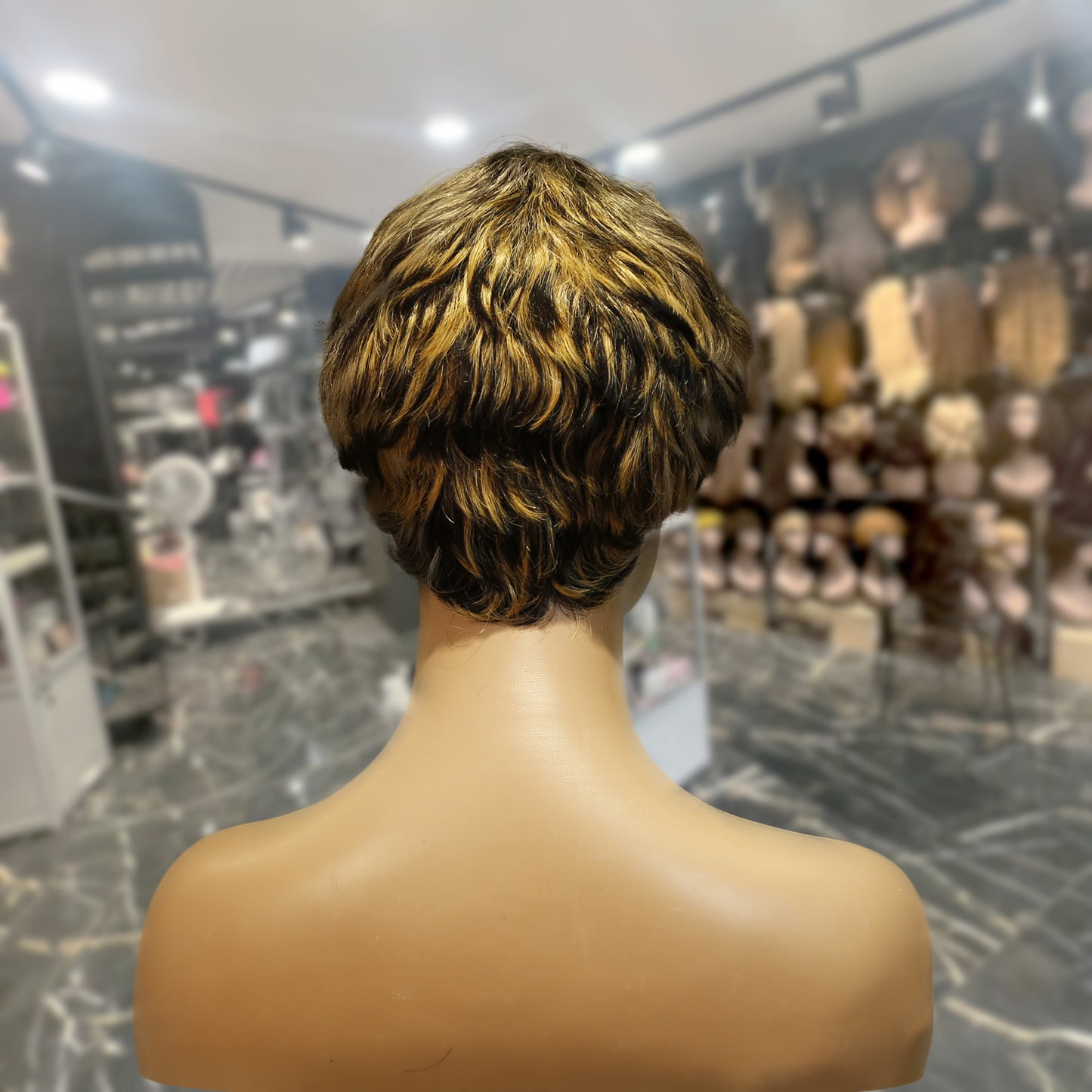 Center Wig Machine-Made Wig Remy Hair H030