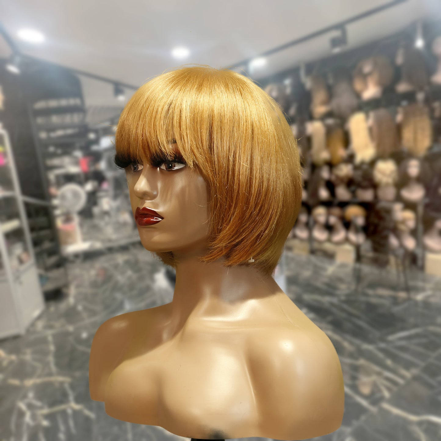 Center Wig Machine-Made Color Wig Remy Hair
