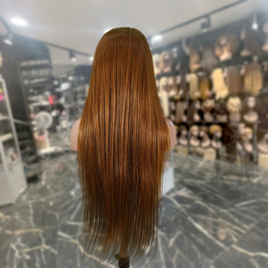 Center Wig 13x4 Straight Lace Front Wig 30 Brown 26 Inch Remy Hair