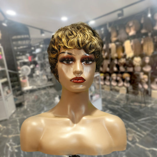 Center Wig Machine-Made Wig Remy Hair H030