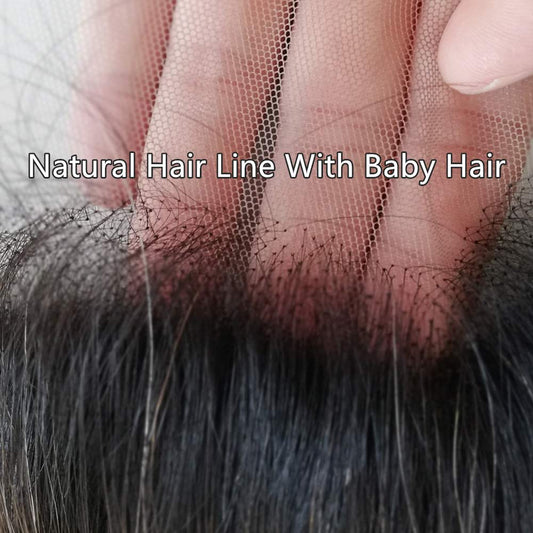 Center Wig Remy Hair 4x4 Straight Closure 1b613