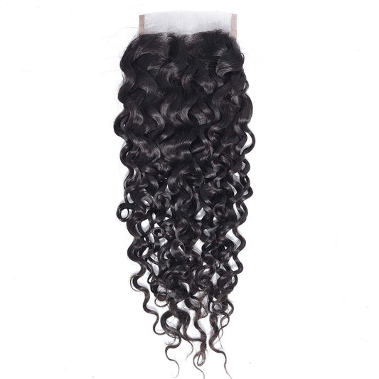 Center Wig Remy Hair 4x4 Water Wave Closure