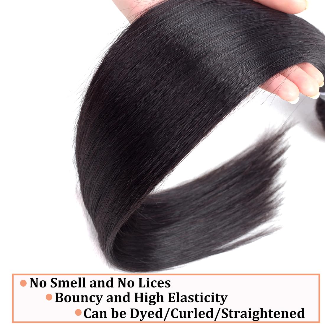 Center Wig Asian Raw Hair Black Straight Bundles