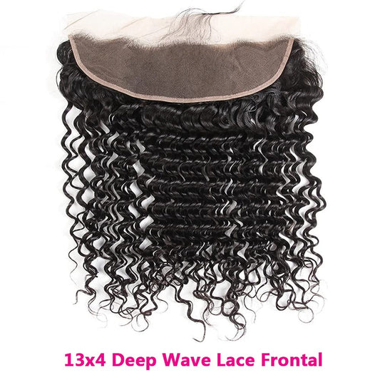Center Wig Remy Hair 13x4 Deep Wave Frontal
