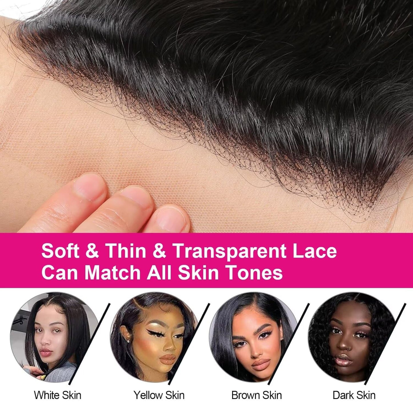Center Wig Remy Hair 5x5 Body Wave Closure