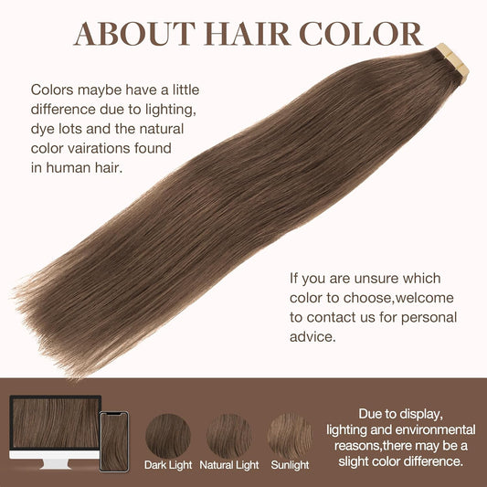 Center Wig Asian Raw Hair #5 Straight Tape In Hair Extensions