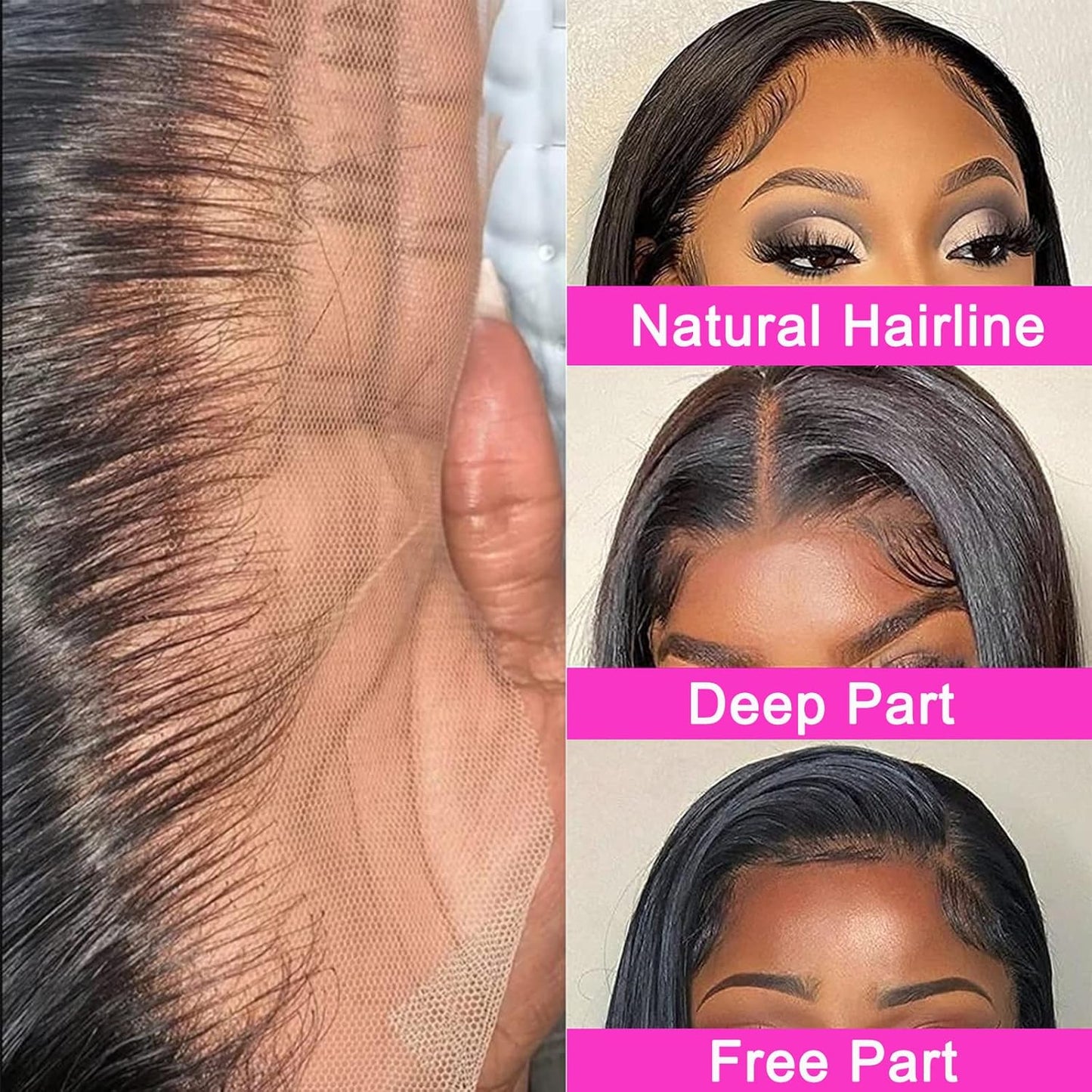 Center Wig Asian Raw Hair 13x6 Straight HD Frontal