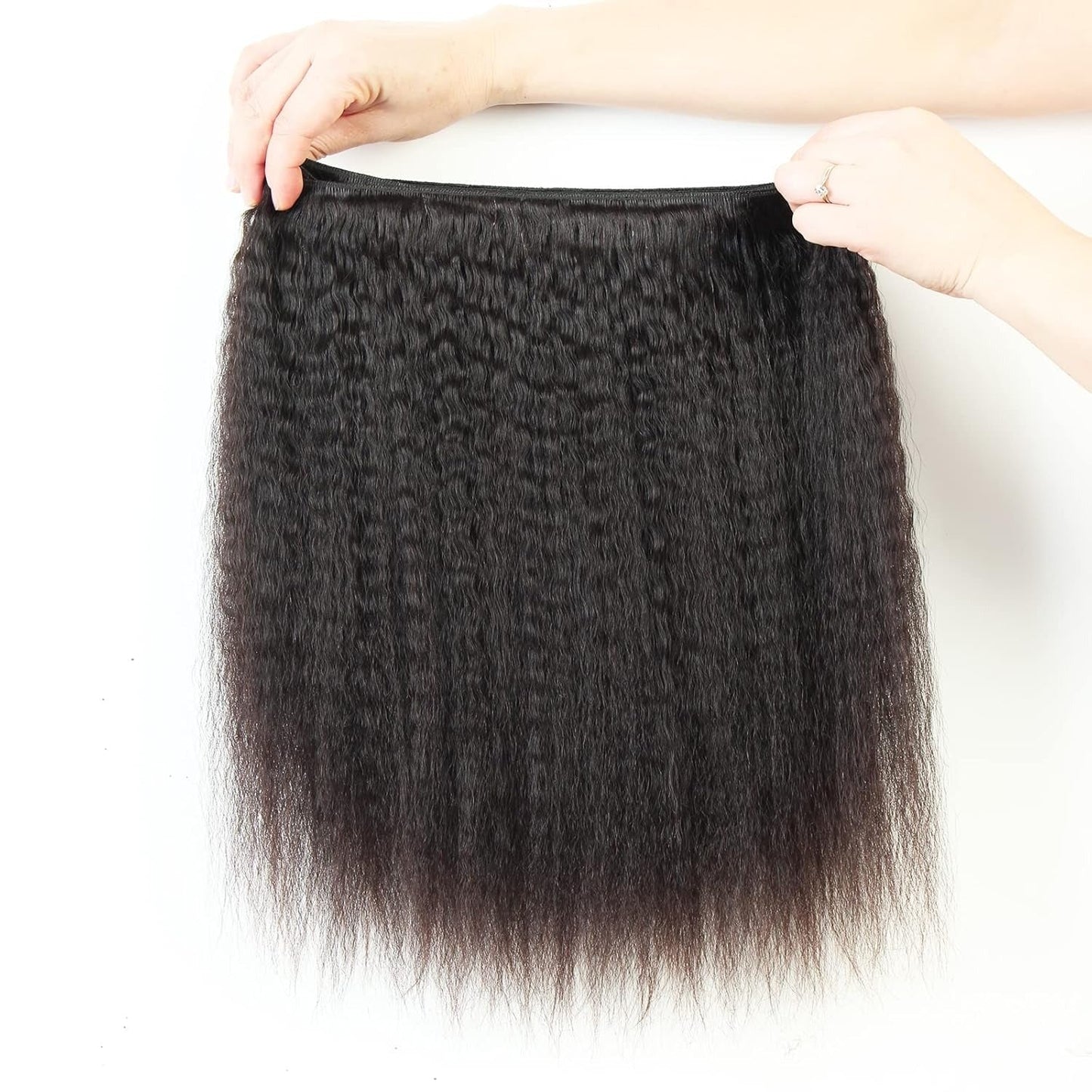 Center Wig Remy Hair Black Yaki Straight Bundles Brazilian weaving
