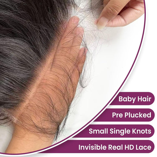 Center Wig Remy Hair 5x5 Straight HD Closure