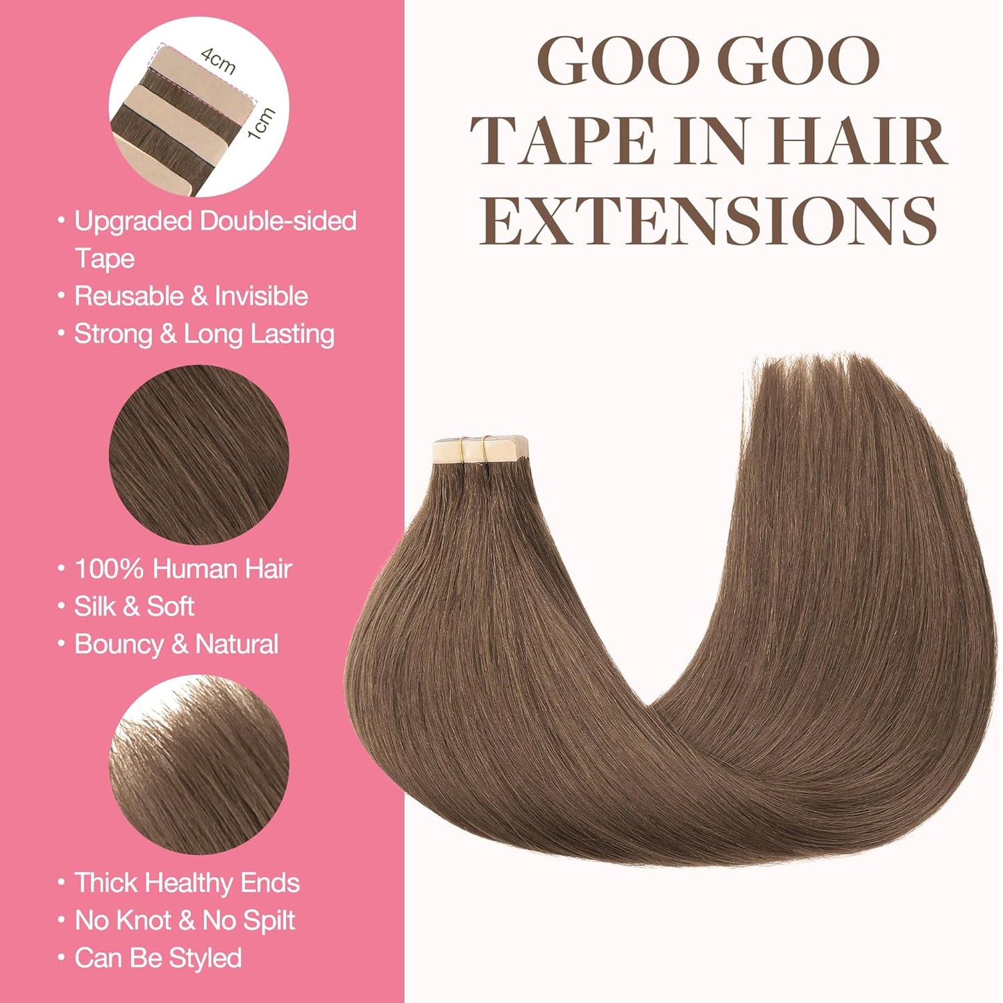 Center Wig Asian Raw Hair #5 Straight Tape In Hair Extensions