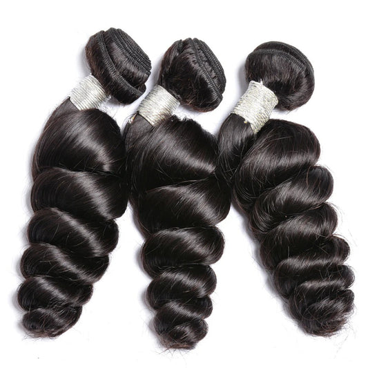 Center Wig Asian Raw Hair Loose Wave Bundles