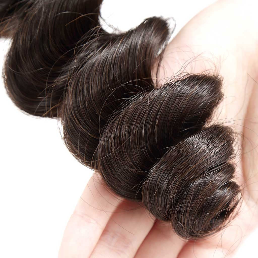 Center Wig Asian Raw Hair Loose Wave Bundles