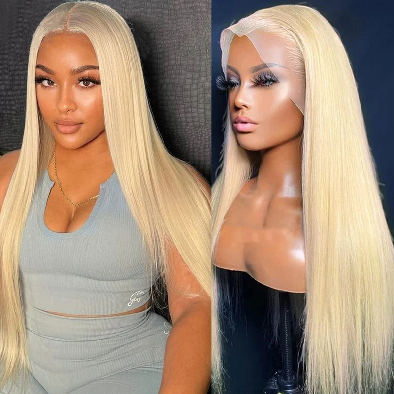Center Wig 13x4 Straight Lace Front Wig 613 Remy Hair