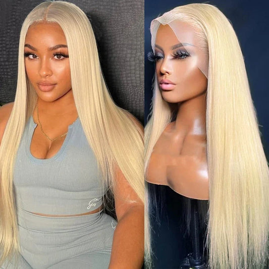 Center Wig 13x4 Straight Lace Front Wig 613 Remy Hair