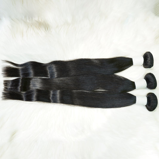 Center Wig Remy Hair Black Straight Bundles Brazilian weaving