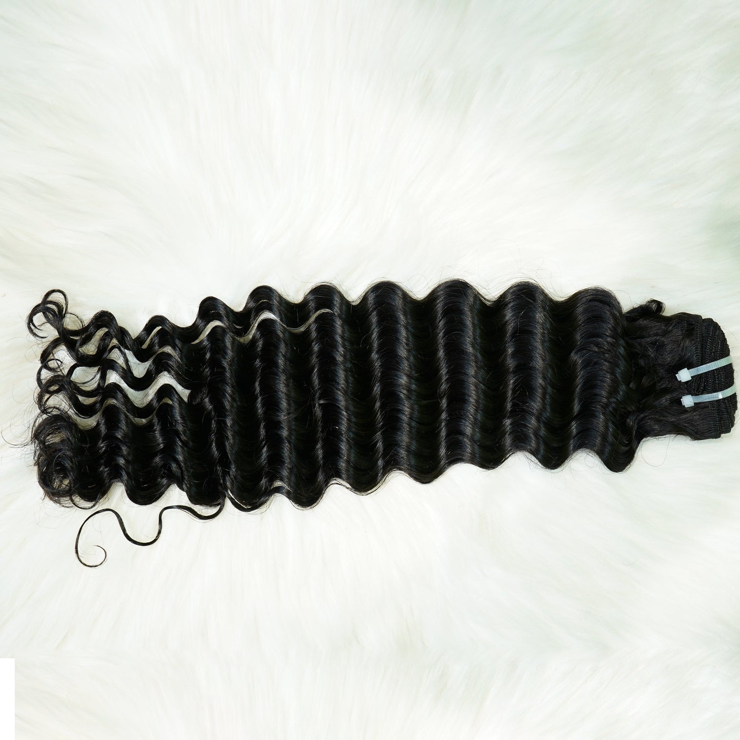 Center Wig Remy Hair Black Deep Wave Bundles Laotian Weaving