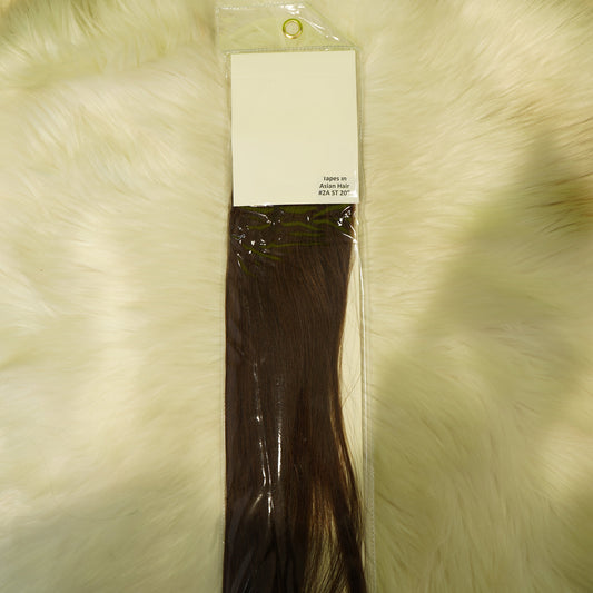 Center Wig Asian Raw Hair #2a Straight Tape In Hair Extensions