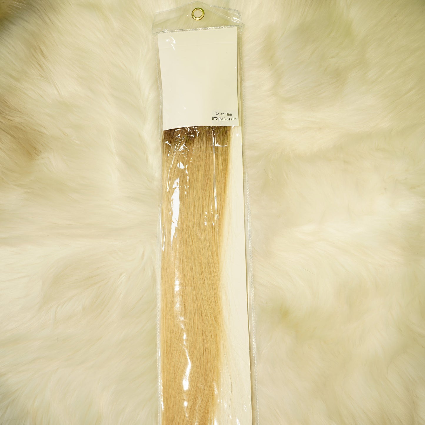 Center Wig Asian Raw Hair #T2/613 Straight Hair Extensions
