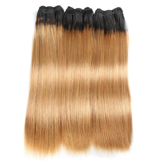 Center Wig Remy Hair 1b27 Straight Bundles Brazilian weaving